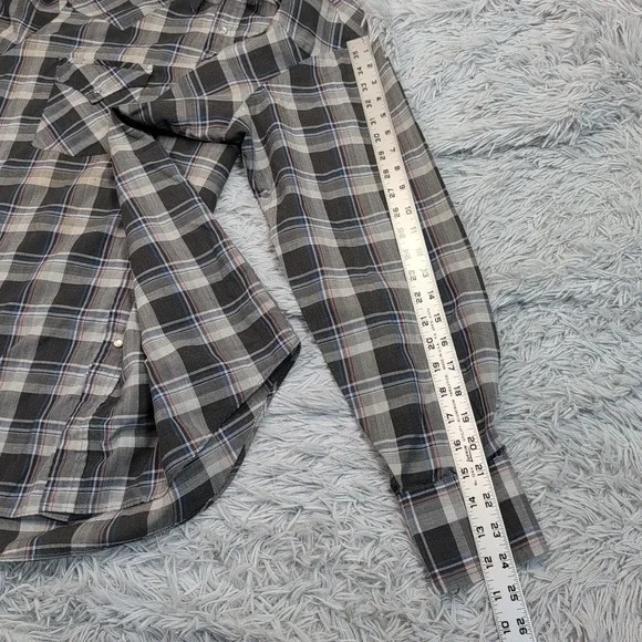 Vintage Ely Cattleman Shirt Mens L Gray Western Pearl Snap Rancher Rodeo Chore - Picture 5 of 10